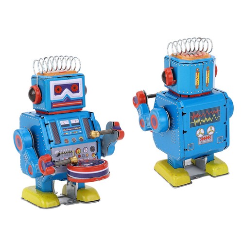 Robot clockwork toy drumming - clockwork,