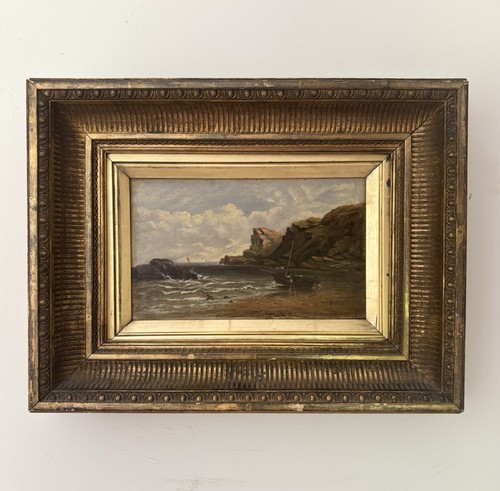 Victorian coastal oil - oil, painting
