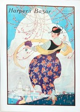 RARE 1916 Harper's Bazar Original Advertising Poster Signed by Gustav Michelson