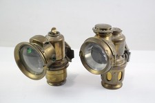 Brass Birmingham Bicycle Lamp Pair Powell & Hanmer and Lucas Untested 1555g