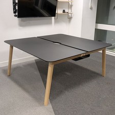 Meeting/Boardroom Table, Black Top, Oak Frame (Delivery Available)