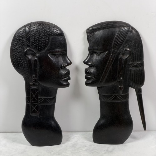 Pair african style - style, carved