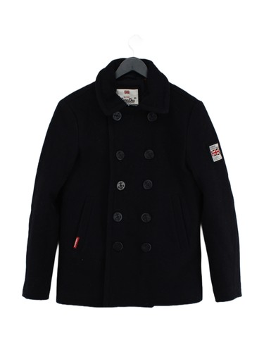 Superdry men coat blue - men's, s