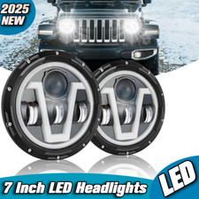 DOT 7inch Black LED Headlights