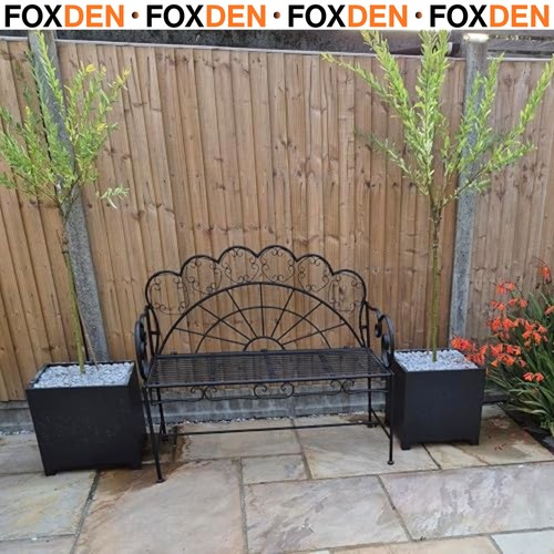 Metal garden bench seater - bench, 2-seater