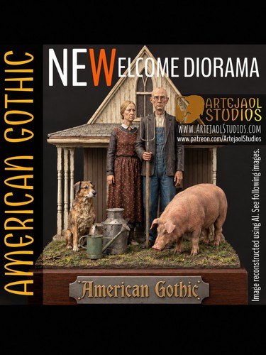 Scale american gothic - 1:16,