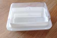 BUTTER DISH with LID - White