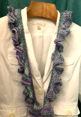 New hand knit aqua - new, aqua/purple