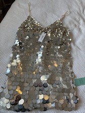 Coast Silver Sequin Dress UK