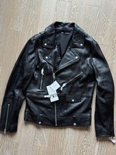 Black 100% Sheep Leather Biker