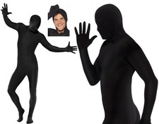 Second Skin Zentai Bodysuit Fancy Dress Outfit Black by Smiffys 