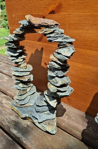 Stacked stone slate - slate, arch
