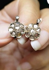 Antique Diamond Earrings Diamond Daisy. Diamond Sleepers. Rose-cut Diamonds