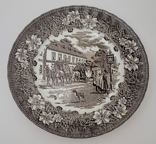 Vintage brown transferware - brown,