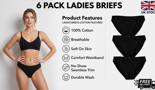 Pack ladies briefs 100 - 6, 100%