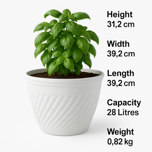 Large white vintage plant - large,