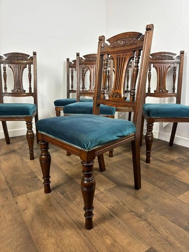 Set six edwardian carved - of,