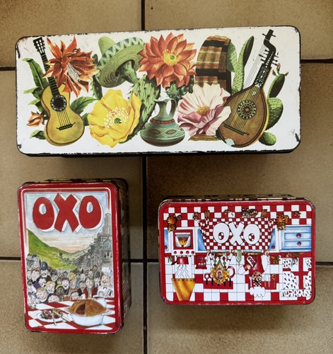 Vintage oxo cube tins - 2, and