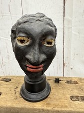 Antique Wood/Papier Mache Ventriloquist Figure Head/Marionette Puppet