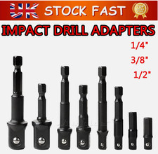8Pc Impact Drill Socket Adaptor Hex Drive To 1/4" 3/8" 1/2" Dr Square Heavy Duty