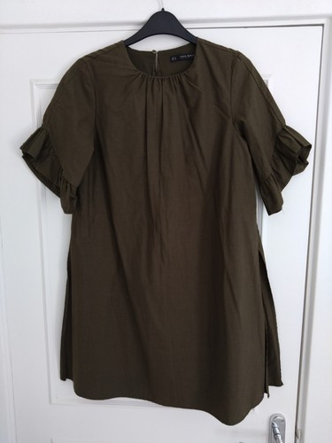 Zara olive green ruffle - zara,