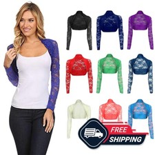 Womens Long Sleeves Lace Shrug