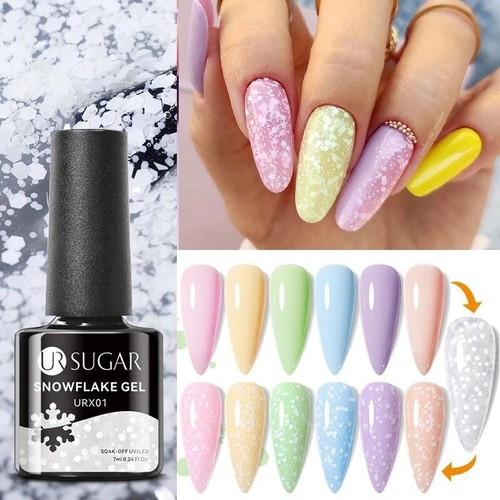 Snowflake nail gel polish - snowflake,