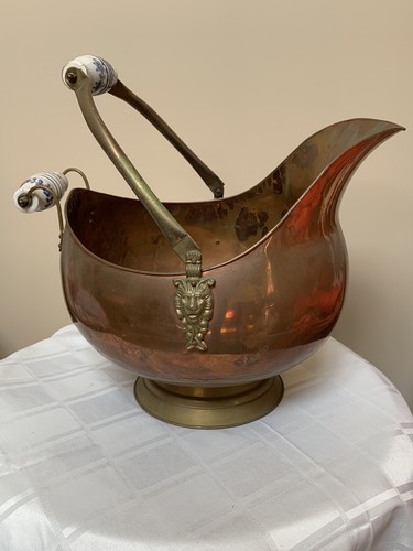 Copper coal scuttle bucket - copper,