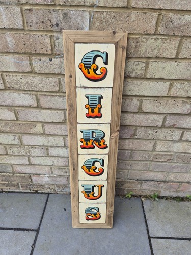 Circus tile sign display - sign,