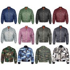 Bomber Jacket MA1 Flight Pilot US Air Force Military Style Padded Coat Biker Top