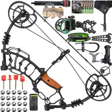 Compound Bow Short Axis 30-60lbs Dual-use Steel Ball Arrow Hunting Fishing RH LH