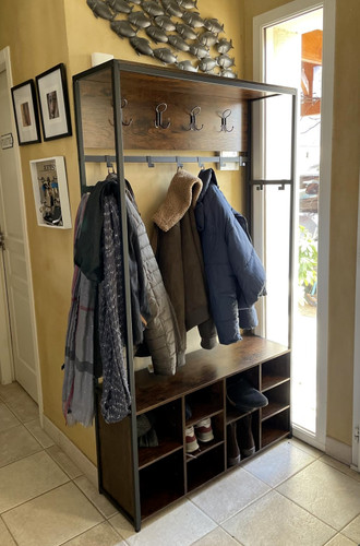 Large coat rack rustic shoe - coat,