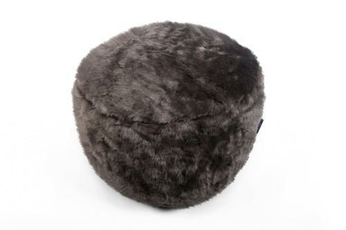 Charcoal grey plush faux - charcoal,