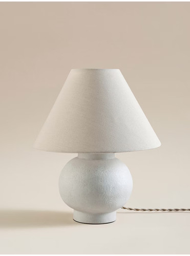 White textured table lamp - table,