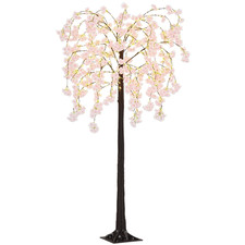 HOMCOM 180cm Cherry Blossom Tree Light with 350 LED Lights Fake Sakura Tree