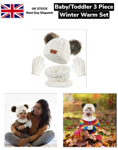 Baby hat scarf gloves set - hat,