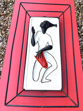 Vintage 50s chalk ware wall