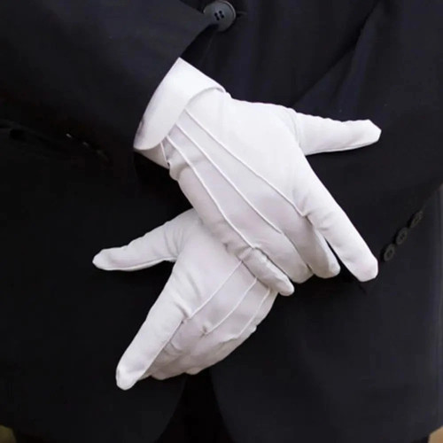 Adult white formal gloves - white, men