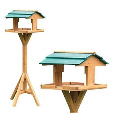 TRADITIONAL WOODEN BIRD TABLE GARDEN BIRDS FEEDER FEEDING STATION FREE STANDING