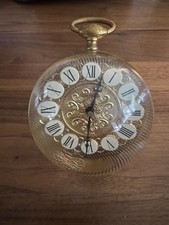 RARE IMHOF Swiss 15 Jewel Lucite Ball Desk Clock Working!!