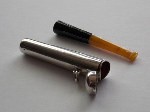 Antique silver cheroot case - cheroot,