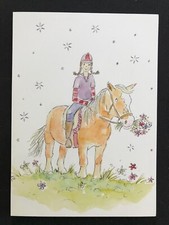 Phoenix Trading Cards. Girl Sitting on Pony. Card & Envelope. Free p&p