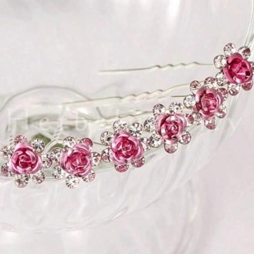 Pink flower hairpin - flower, set