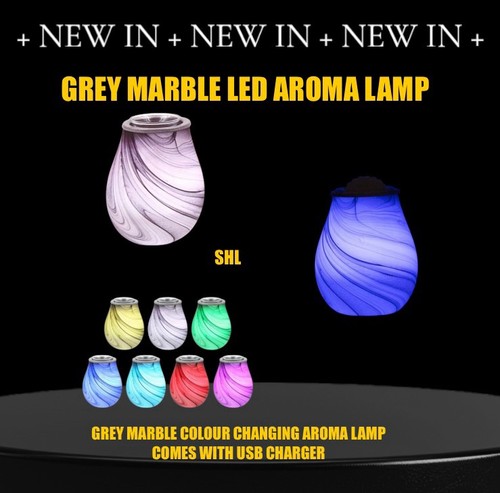 Grey marble aroma lamp - grey,