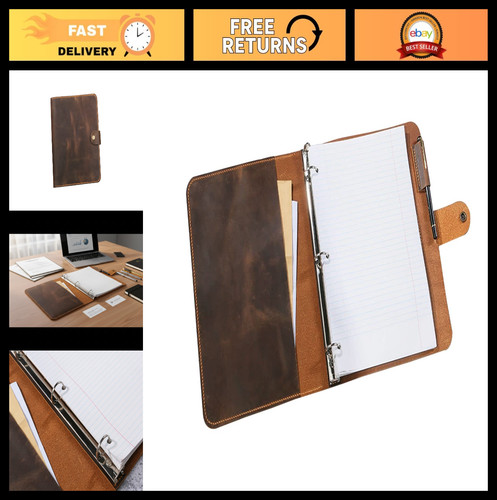 Handmade leather ring binder - 3,