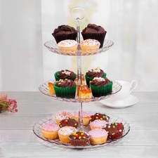 3 Tier Cake Cupcake Stand Afternoon Tea Plastic Party Dessert Display Tableware