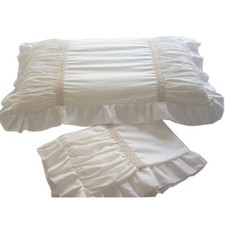2X Cotton Pillowcases Lace