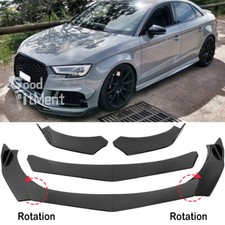 For Audi A3 S3 8P Carbon Fiber Look Front Bumper Spoiler Lip Splitter Body Kit