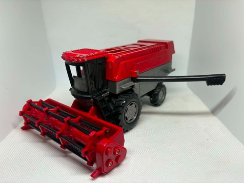 Red grey combine harvester - red,
