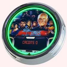 N-0760 Wall Clock " Pinball Star Trek - The next Generation " Neon Living Room